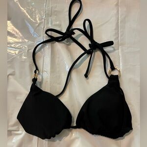 RELLECIGA PARIS GOLD HOOP TIE BIKINI TOP WORN ONCE